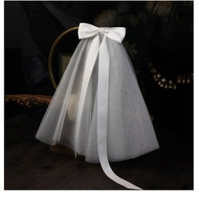 Resim BBA TULLE STORE BEYAZ Kadın Duvak,Siyah Gelin Duvağı,gelinlik Aksesuarı Nikah uzun duvak,tokalı 45CM 