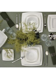 Resim Karaca Fine Pearl Melita 62 Parça 12 Kişilik İnci Yemek Takımı Kare 