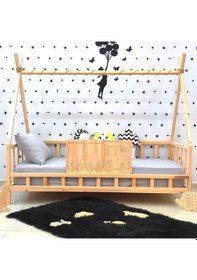 Resim Markaawm Montessori Yatak Ahşap Karyola Çocuk Ve Bebek Beşiği Tren Akçaağaç 