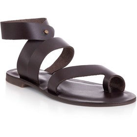 Resim DaphneSandals El Yapımı Hakiki Deri Kahve Kadın Sandalet - Bodrum Sandaleti -2049 