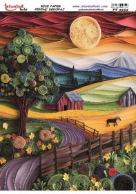 Resim Pirinç Dekopaj Kağıdı 30x42cm Pt-3555 Manzara 