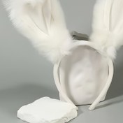 Resim 1 adet Tatlı Karikatür Tarzı Beyaz Tavşan Kulakları Başlık Kadınlar için, Sentetik Kumaş, Düz Renk, Tüy Yok, Paskalya, Parti Kostümü, Sevgililer Günü Hediyesi, Günlük Giyim Aksesuarı 