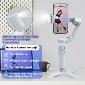 Resim İdragon L7c Pro 3 Axis Telefon Gimbal Sabitleyici 3 Eksenli Sabitleme 