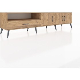 Resim Hyperion Tv Ünitesi 3 Raflı Tek Çekmeceli 3 Kapaklı 220x44x51 Çam-çam Atlas Çam/atlas Çam - Atlas Çam 