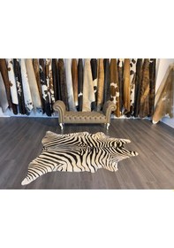 Resim Hakiki Deri Dana Postu Beyaz Zebra 185 X 210 - 1201000009 