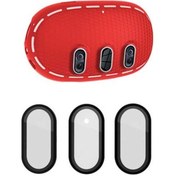 Resim Pazly Meta Quest 3 Kılıf + Titanyum Cam Lens Filmi + Kırmızı/siyah Aksesuar Seti Vr Kulaklık Kırmızı / Siyah 