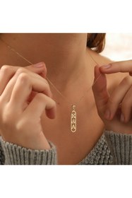 Resim VeraDesignGold 14 Ayar Altın Kişiye Özel Isimli Kolye, Sonsuzluk Ve Harfli Kolye, Sevgili Kolyesi 