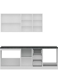 Resim Minar 225 Cm Mutfak Dolabı Beyaz Dore 225-D6 Beyaz 