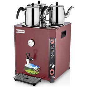 Resim Işıkgaz Silverinox Jumbo 36 Litre Çay Makinesi Kırmızı 