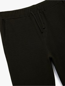 Resim Koton Pamuklu Dokulu Cep Detaylı Beli Bağcıklı Eşofman Altı Haki 6wam40016mk Haki 