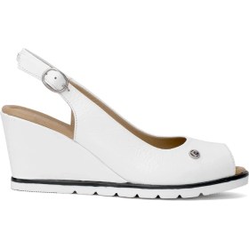 Resim Pierre Cardin PC-54596 Kadın Hakiki Deri Dolgu Topuk Sandalet Beyaz 