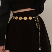 Resim Kadınlar için Vintage Altın Tonlu Dairesel Bağlantı Kemer - Elbiseler, Bahar/Yaz Kıyafetleri, Günlük Kullanım ve Partiler & Randevular için Retro Rahat Kemer 