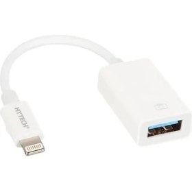 Resim HY-XO48 Beyaz USB F To Lightning 10CM Kablolu Otg Çevirici 
