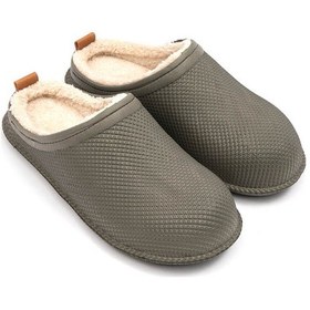 Resim Gezer 12464 Eva İçi Kürklü Islak Zemin Erkek Kışlık Ev Bahçe Sokak İş Terliği Haki 