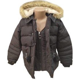 Resim Life For Moda Kız Çocuk Önü Fermuarlı Ve Çıt Çıtlı Ponpon Detaylı Çıkarılabilir Tüylü Kapüşonlu Peluş Astarlı Mont 3018 Siyah 