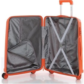 Resim Mçs Bavul Orta Ve Kabin 2li Set Kırılmaz Silikon Valiz V305 Portakal Portakal 