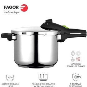 Resim Fagor Rapid 4 Litre Düdüklü Tencere 033E44FE Gümüş - Siyah 