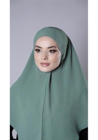 Resim Hürrem Bone Çağla Yeşili Pratik Hazır Geçmeli Tesettür Eşarp Aerobin Kumaş Düz Hijab 2309 32 
