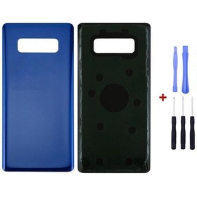 Resim Samsung Note 8 Mavi Uyumlu Arka Cam Kapak Pil Kapağı Tamir Set B7000 Set Mavi 
