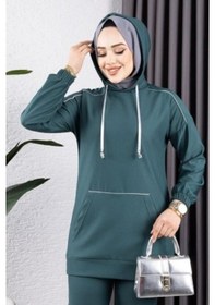 Resim Biyeli Kapşonlu Spor Takım Zümrüt Yeşili Zümrüt Yeşili 