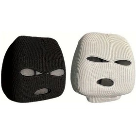 Resim Chuangyinshop 1 Siyah 1 Beyaz Balakava Tasarımlı Araç Başlığı Kılıfı Esnek Polyester Aksesuar 