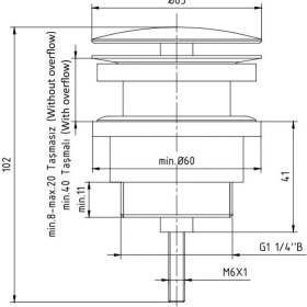 Resim E.C.A Eca Sabit Kapaklı Pirinç Lavabo Sifonu Üst Takım 402129032 