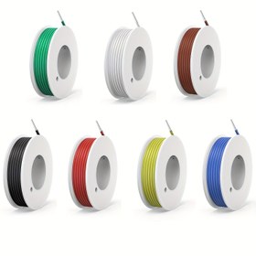 Resim 18 AWG Katı Çekirdek Bağlantı Telleri - 7 Farklı Renkli Jumper Telleri 18/20/22/24 Kalibre Elektronik Tel PVC (OD: 1.60mm) Bağlantı Kiti 