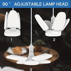 Resim Mini Katlanır Dört Yapraklı Lamba, Yatak Odası, Oturma Odası, Mutfak ve Çalışma Odası İçin Uygun, Küçük Boyutlu, Yüksek Parlaklık, LED Aydınlatma 