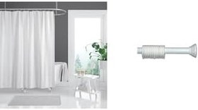 Resim Banyo Duş Perdesi 3182 120x200 Perde Borusu Askı Aparatı 90x130 Hediyeli 