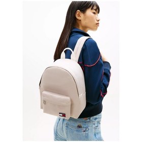 Resim Tommy Hilfiger Kadın Marka Logolu Günlük Kullanıma Uygun Bej Sırt Çantası Aw0aw18648 Aep-13633 Bej 