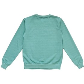Resim İrem Kız Çocuk Style Yazı Desenli Bisiklet Yaka Yeşil Renk Sweatshirt 