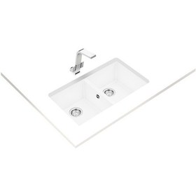 Resim Teka Square 2B 760 Tg Çift Hazneli Tezgahaltı Tegranite Eviye - Arctic White - 115260028 