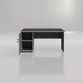 Resim Kenzlife ofis masası yoko ono gri sol 75*170*80 kilitli kapaklı dolap eşkenar bilgisayar çalışma masası 