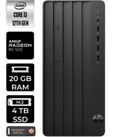 Resim HP PRO TOWER 290 G9 E6D3A1EA170 i3 12100 20GB RAM 4TB SSD RX550 4GB FDOS MASAÜSTÜ BİLGİSAYAR 