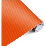 Resim Turuncu-30x127cm-3d Renkli Karbon Fiber Etiket Rulo Streç Film Araba Motosiklet Evrensel Dıy Styling Vinil Çıkartması 3 