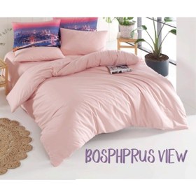 Resim Düz Boya Çift Kişilik Nevresim Takımı Bosphprus Vıew Düz Renk 