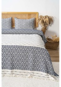 Resim Rivaistanbul Milena Lacivert Çift Kişilik %100 Pamuklu Yatak Örtüsü Takımı 3 Parça Uyku & Çeyiz Seti 