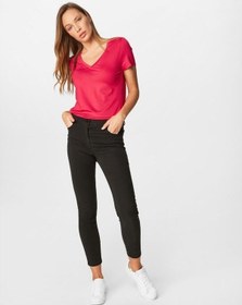 Resim Faik Sönmez Kadın Slim Fit Coton Parça Boya Pantolon B00044 Siyah 