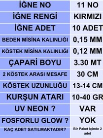 Resim Ea genset İstavrit Çapari 15x12 11 No 10 Kırmızı İğneli 2li Paket 