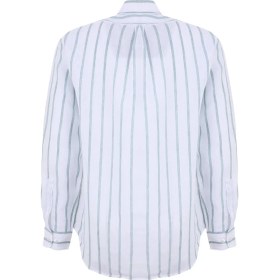 Resim Brooks Brothers Yeşil - Beyaz Erkek Düğmeli Regular Fit Çizgili Gömlek BBSS26MSH013 