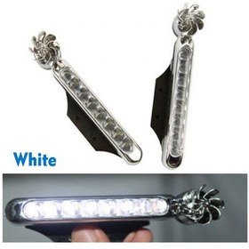 Resim Qingmipy Araba Güneş Işığı Rüzgar Enerjili 8 Led Parlak Beyaz Kolay Kurulum Açı Ayarlanabilir Abs Materyalli 