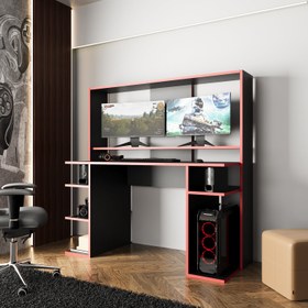 Resim Bimossa S8480 Dante Oyuncu Masası Siyah - Kırmızı 140 cm 