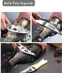 Resim Balık Pulu Soyacağı Şişe Açacağı Balık Soyucu Paslanmaz Çelik Balık Soyucu 19 Cm Metalik Gri 
