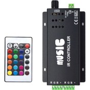 Resim Internet DC12-24V 24 Tuşlar Müzik Denetleyicisi 3 Kanal Ir Uzaktan Rgb Denetleyici Işık Lambası Için Ses Duyarlı (Yurt Dışından) 