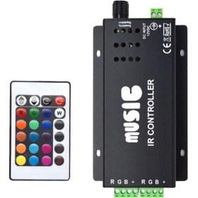 Resim Internet DC12-24V 24 Tuşlar Müzik Denetleyicisi 3 Kanal Ir Uzaktan Rgb Denetleyici Işık Lambası Için Ses Duyarlı (Yurt Dışından) 