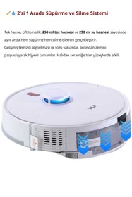 Resim Yui RS16 10.000 Pa Akıllı Robot Vacuum & Mop Süpürge Beyaz (YUI TÜRKİYE GARANTİLİ) 