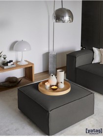 Resim Most Mollis Kare Puf Silinebilir 41 Koyu Antrasit Keten Kumaş Yum 