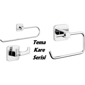 Resim Tema Premium Kapaksız Havluluk + Kapaksız Kağıtlık + 2'li Bornoz Askılık 