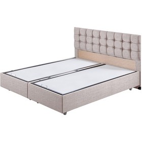 Resim Venedik İkili Set, Venedik Çift Kişilik Baza Başlık Seti Krem 150 x 200 