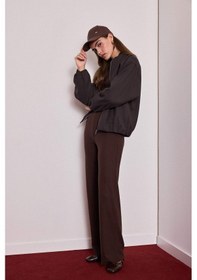Resim Defacto Beli Lastikli Wide Leg Geniş Paça Kahverengi Kadın Eşofman Altı F0981ax/bn258 Kahverengi 